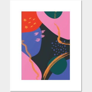 Abstract Colorful Shapes, Retro 2 Posters and Art